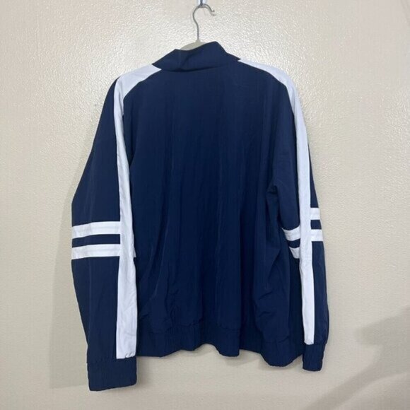 Fila Jovia Women Athletic Plus Size 2X Zip-Front Logo Track Jacket Navy White - Picture 8 of 12